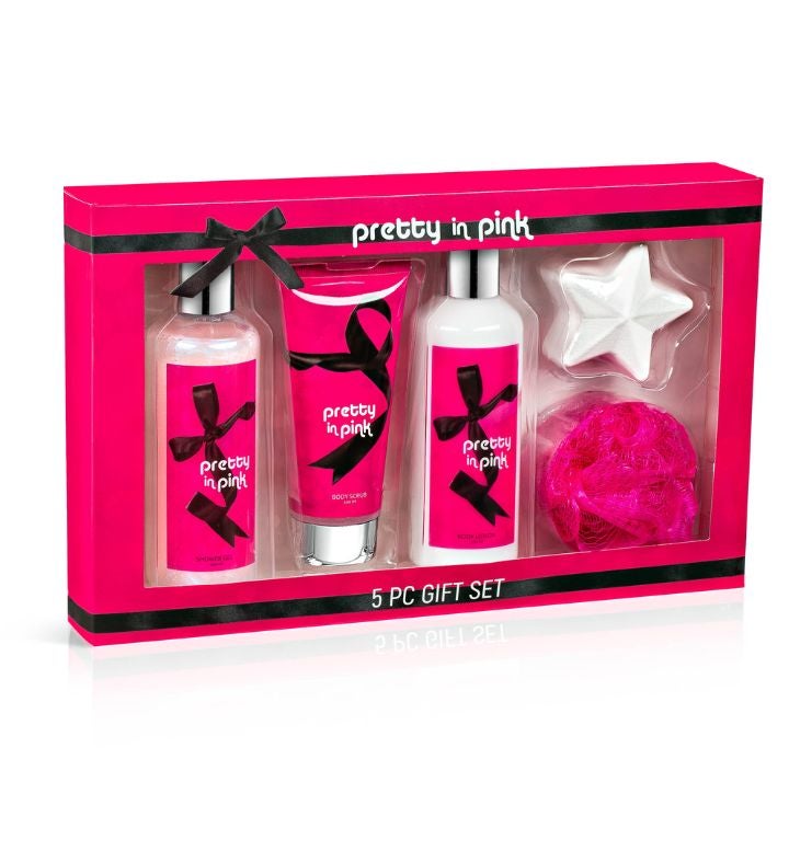 Pretty In Pink Spa Gift Set Luxurious 5-piece Bath & Body Collection