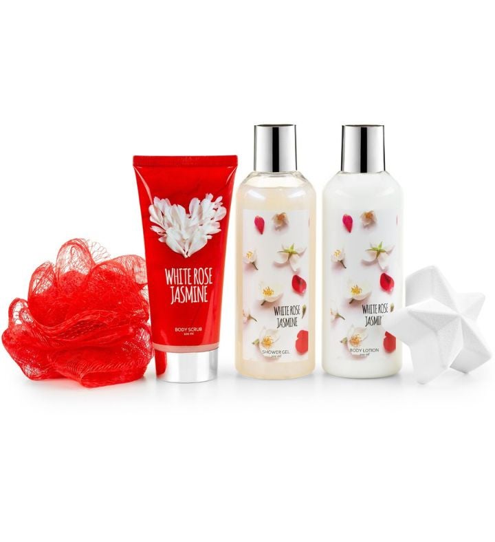 White Rose Jasmine Spa Gift Set Luxurious 5-piece Bath & Body Collection