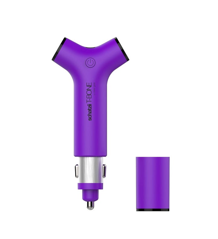 Schatzii T bone 3 in 1 Car Charger + Power Bank + Led Flashlight    purple
