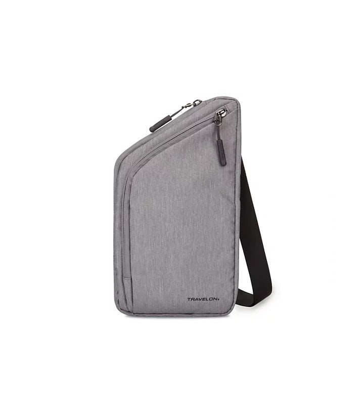 Travelon World Travel Essentials Slim Crossbody Bag   Charcoal Gray