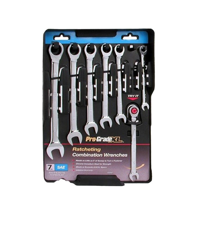 Allied Tools 7   Piece Pro Grade Xl Ratcheting Combination Wrench Set