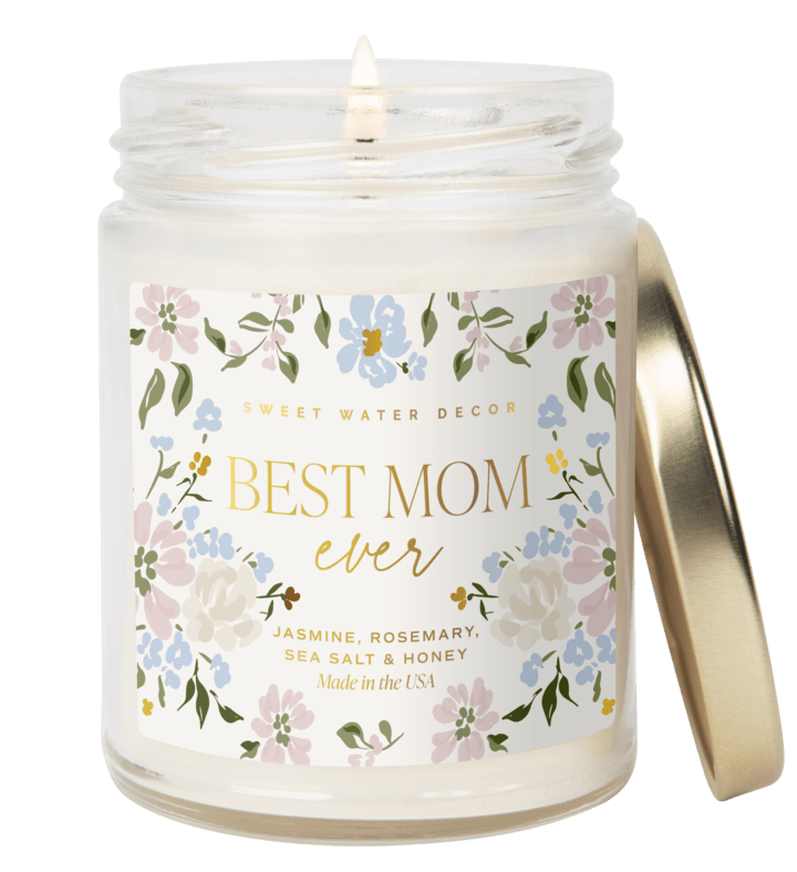 Best Mom Ever 9oz Candle With Patterned Label