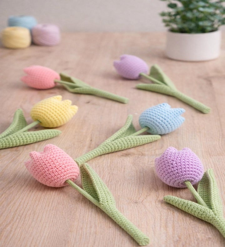 Crochet Tulips Wrapped