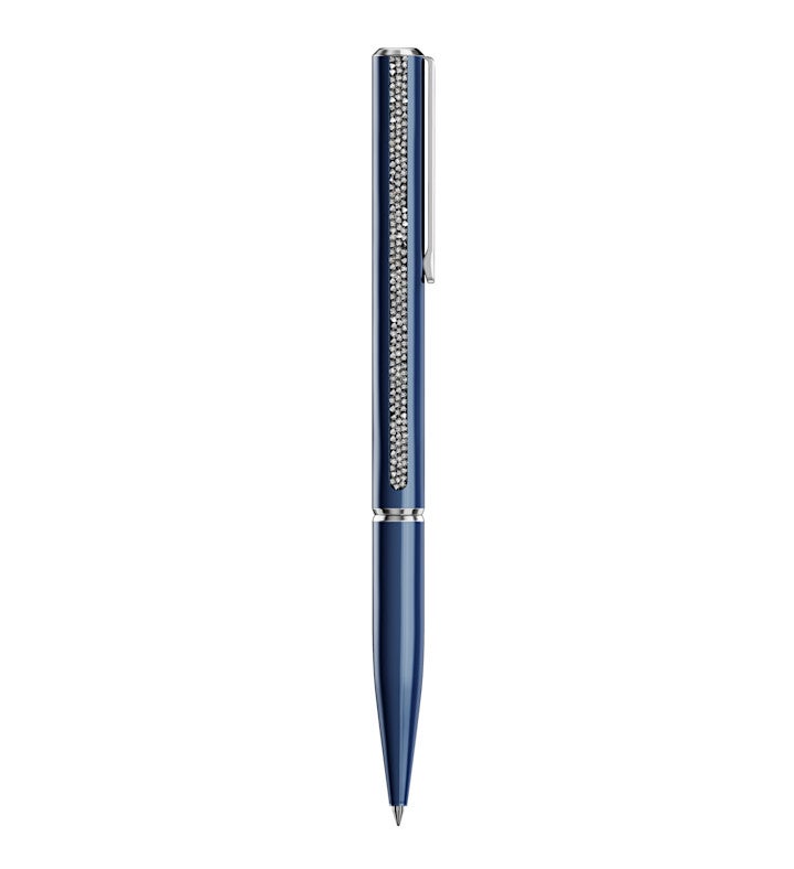 Crystal Shimmer Glide Ballpoint Pen, Blue, Blue Lacquered, Chrome Plated