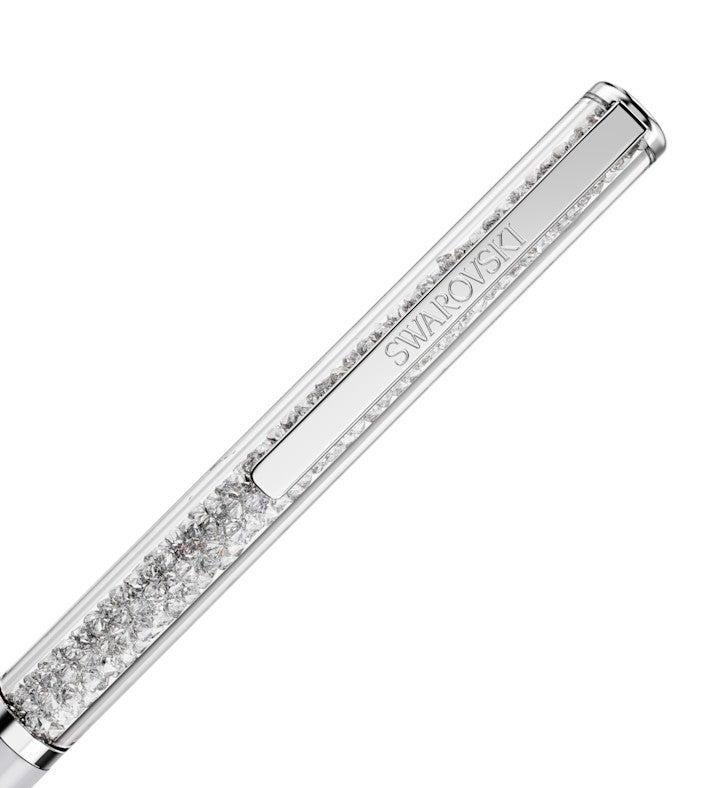 Crystalline Silk Ballpoint Pen, Gray, Gray Lacquered, Chrome Plated