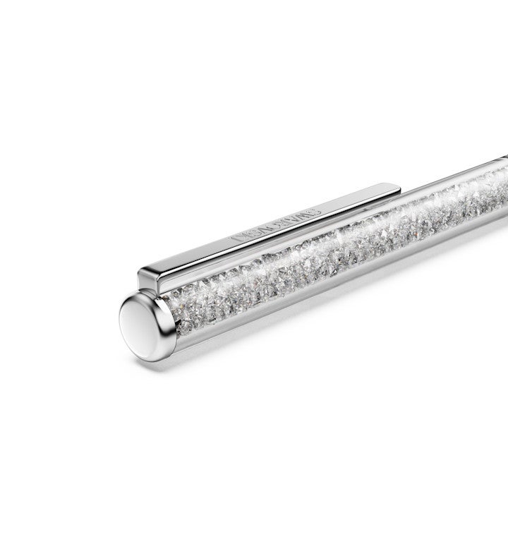 Crystalline Silk Ballpoint Pen, Gray, Gray Lacquered, Chrome Plated
