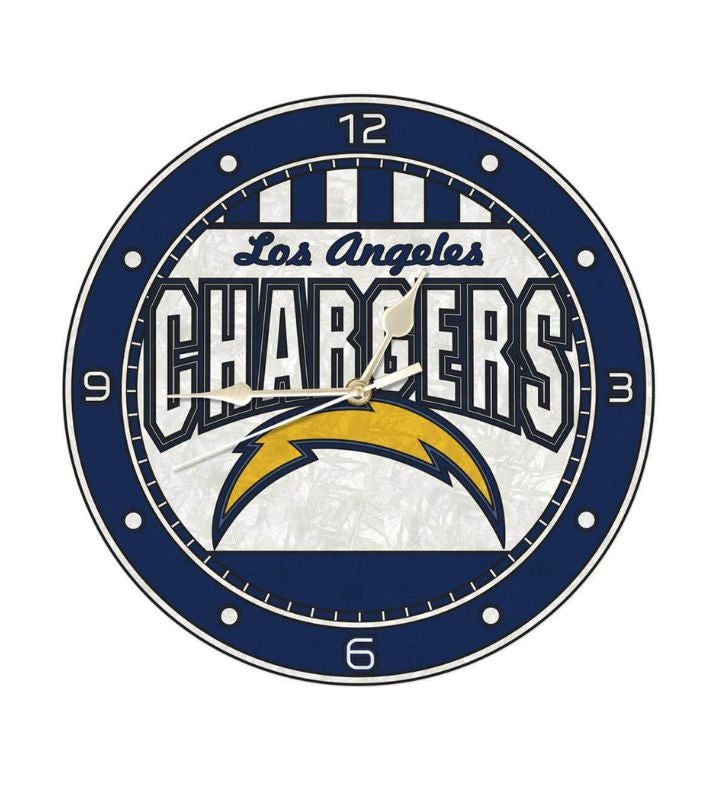 NFL 12" Round Art Glass Clock