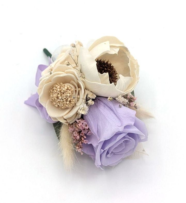 Lasting Preserved Lavender Rose Boutonniere