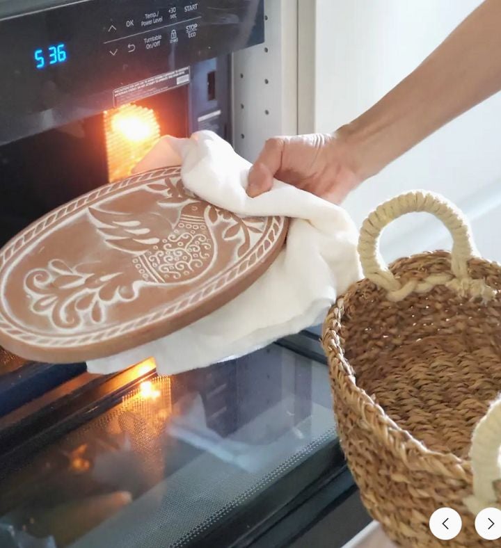 Bread Warmer & Wicker Basket