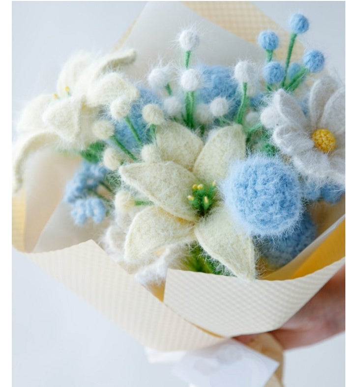 Handmade Crochet Plush Lily And Baby's Breath