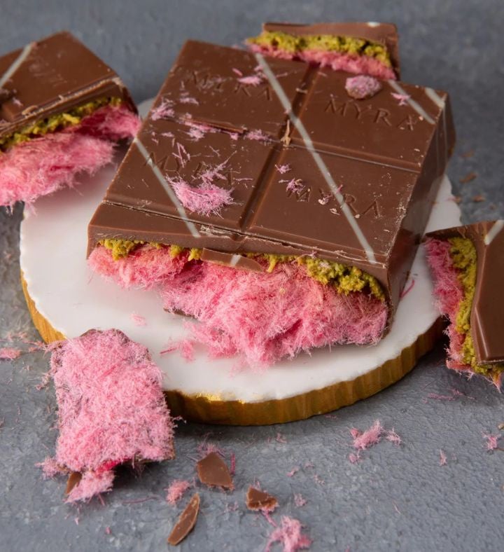 Viral Angel Hair Dubai Chocolate Bar - Pink Cotton Candy