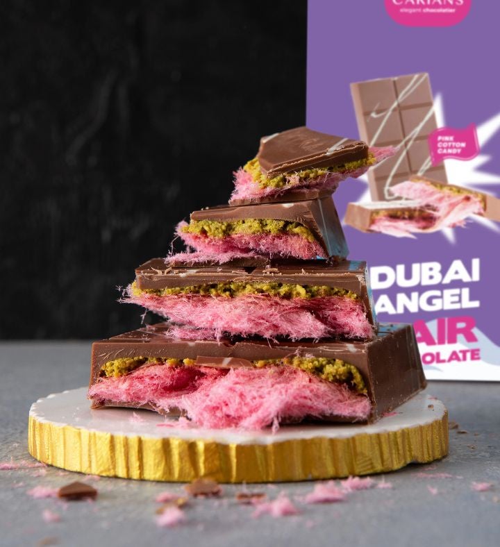 Viral Angel Hair Dubai Chocolate Bar - Pink Cotton Candy