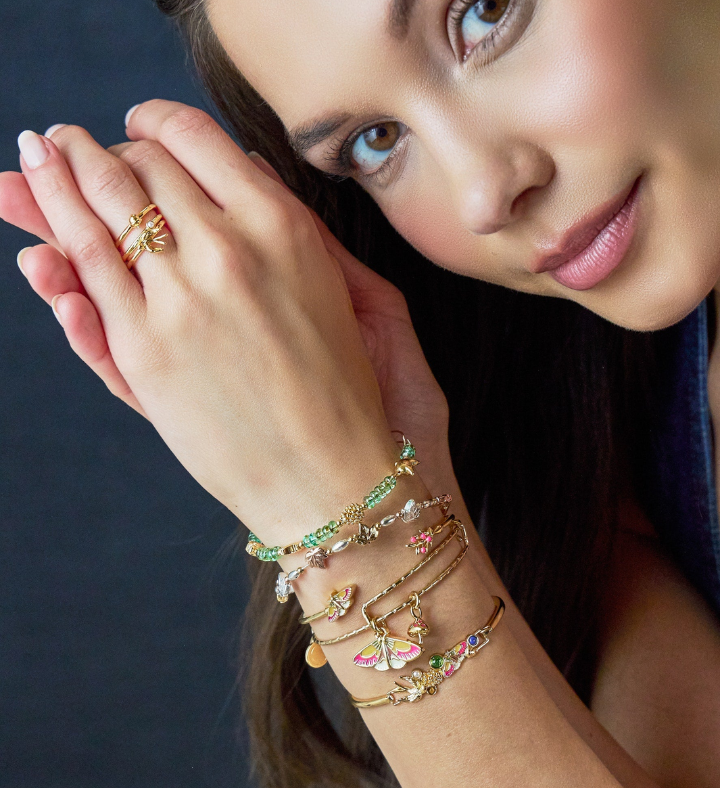 Woodland Falling Leaves Beaded Bangle