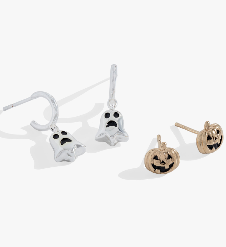 Ghost And Pumpkin Earring Set