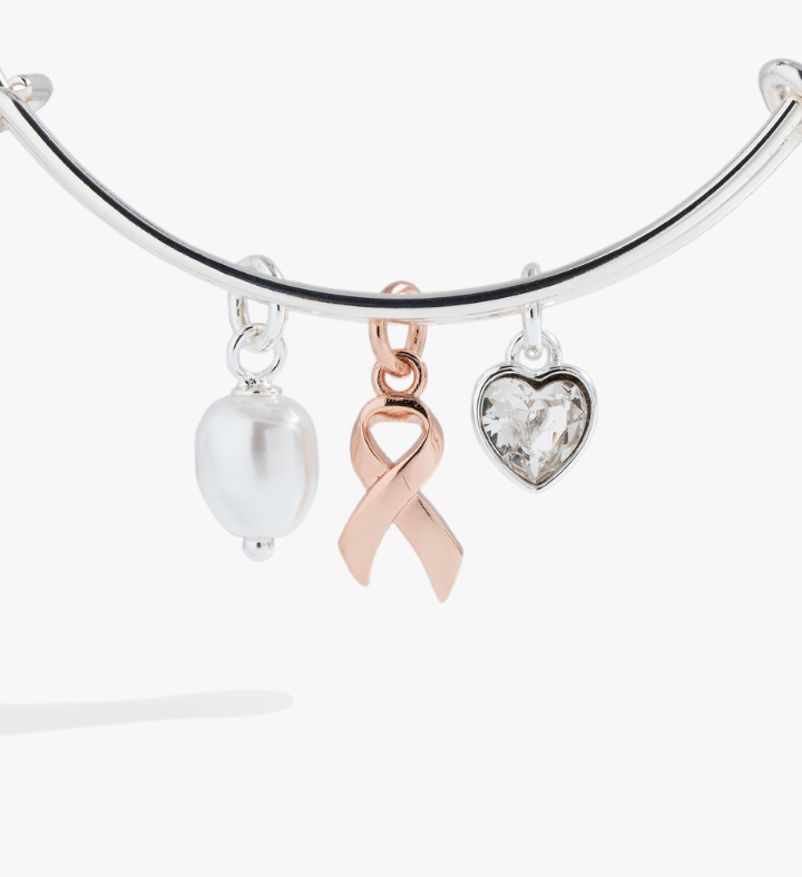 Breast Cancer Awareness Triple Charm Bangle