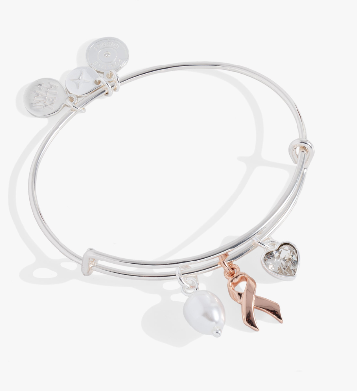 Breast Cancer Awareness Triple Charm Bangle