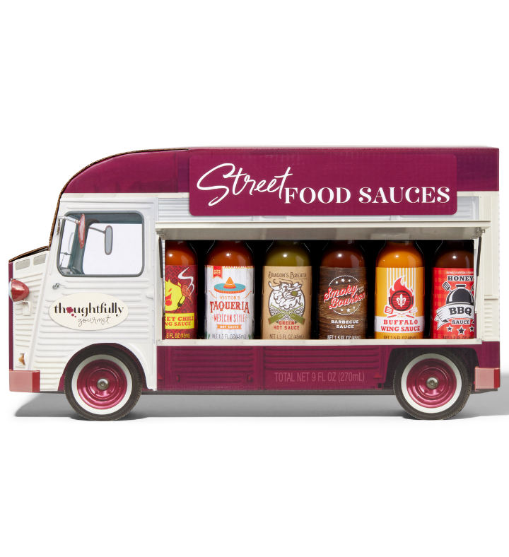 Street Food Sauces Hot Sauce And Bbq Gift Set, Set Of 6
