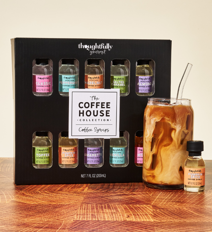 Thoughtfully Coffee Syrup Sampler Gift Set, Set Of 10
