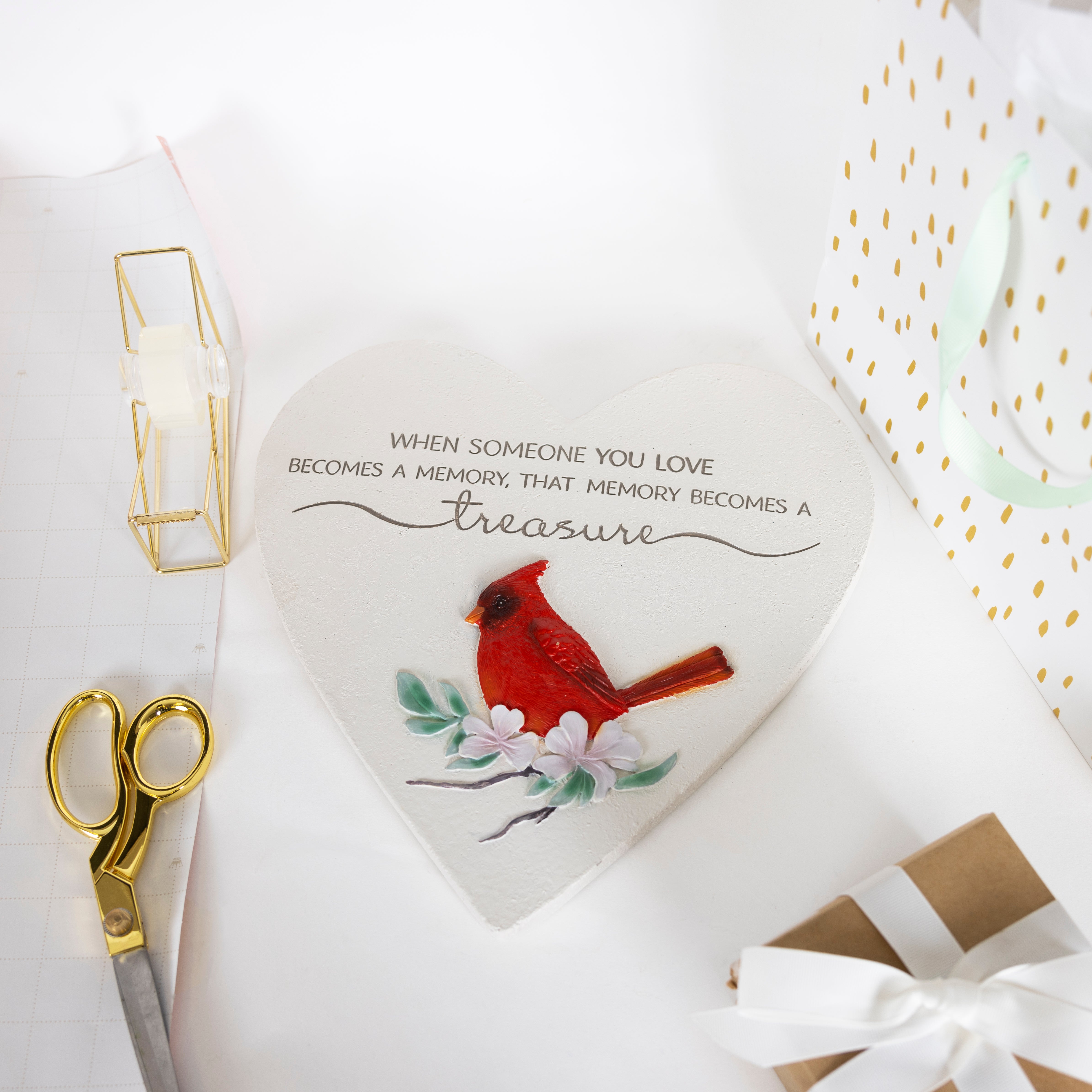 "Memory Becomes A Treasure"  Heart Garden Stone