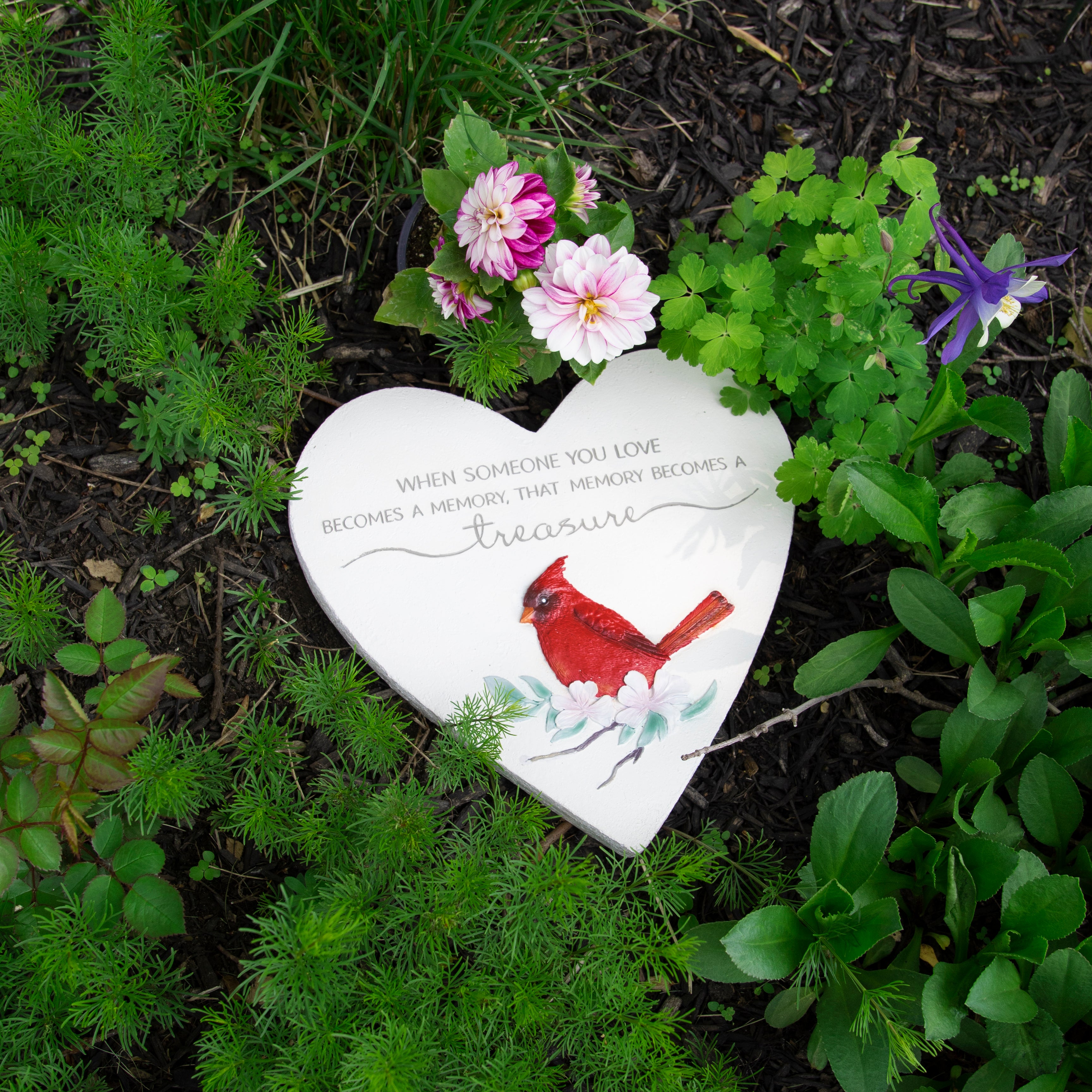 "Memory Becomes A Treasure"  Heart Garden Stone