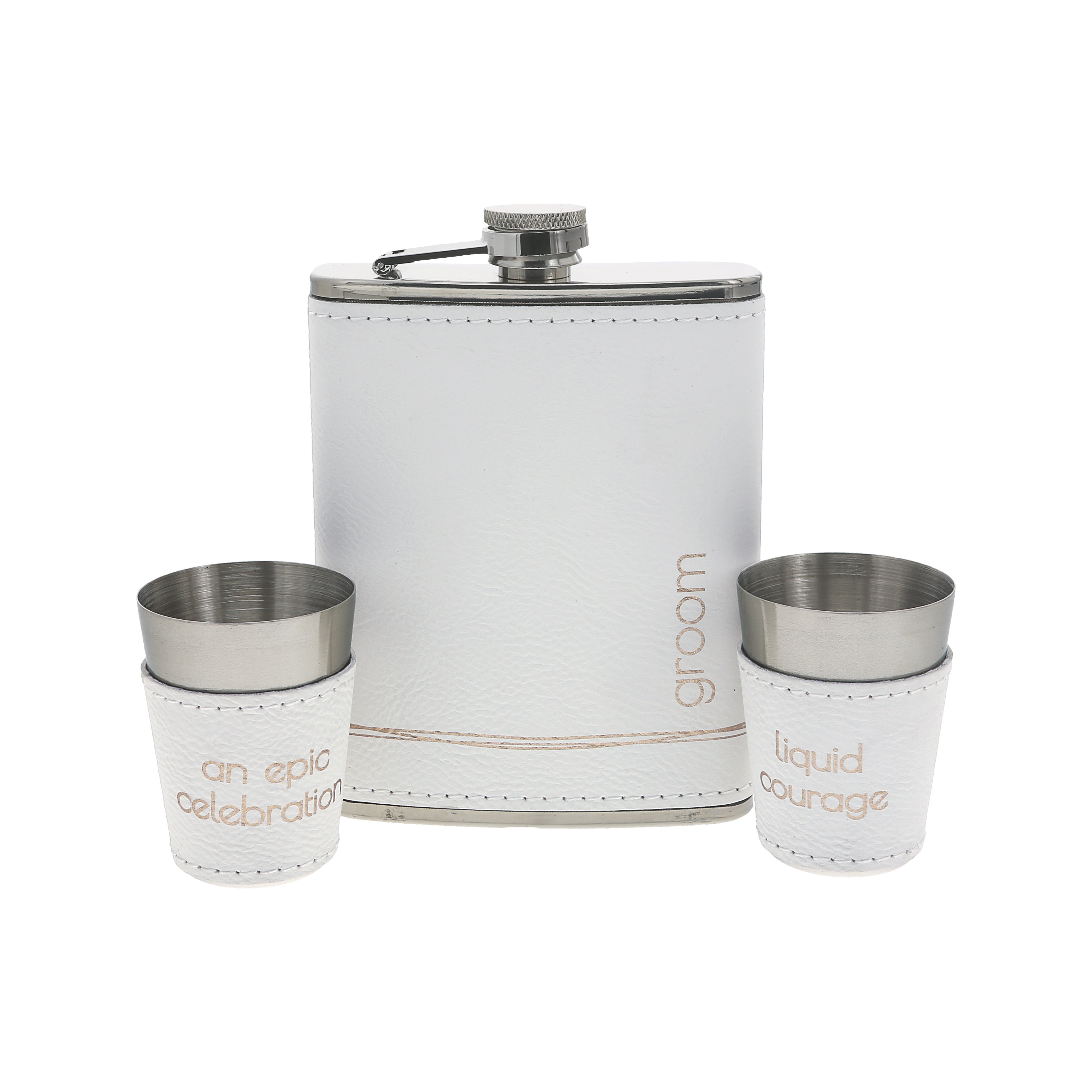 Groom Flask & Shot Glasses Set