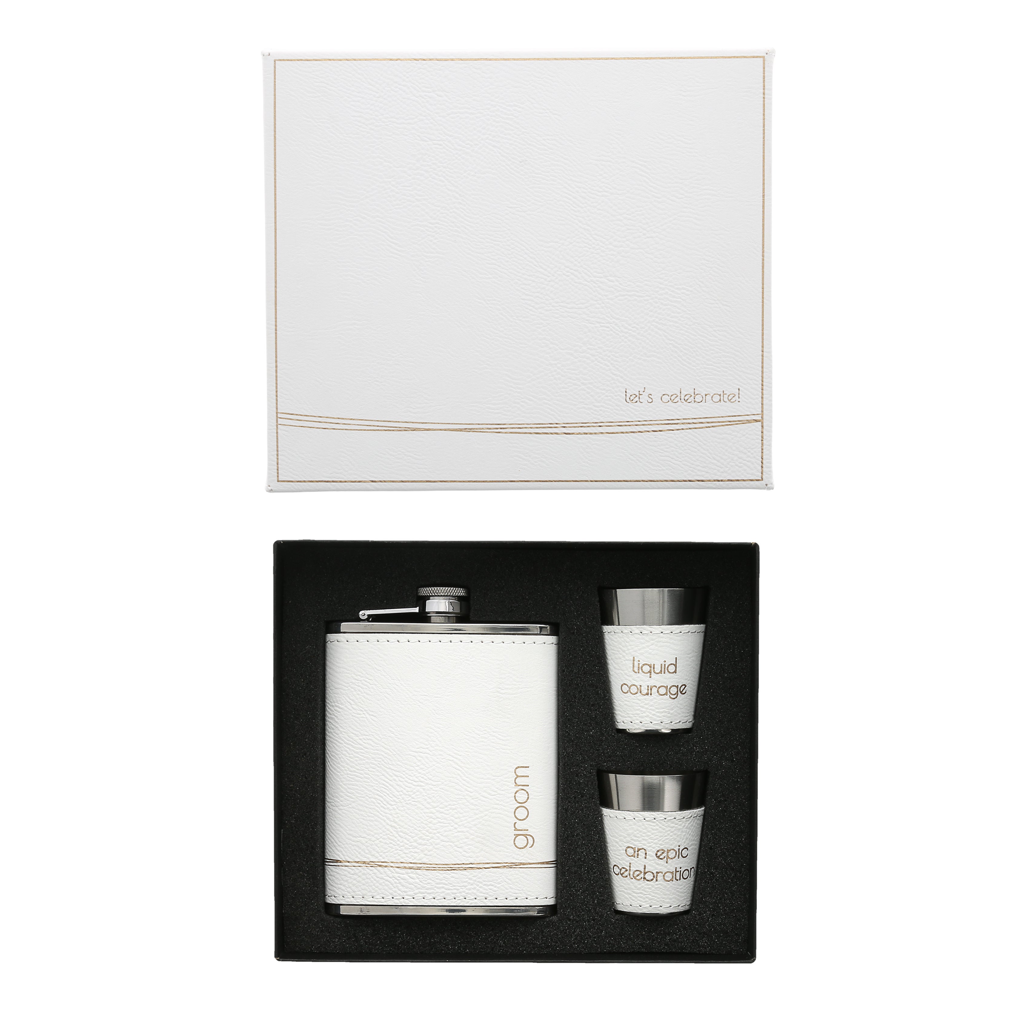 Groom Flask & Shot Glasses Set