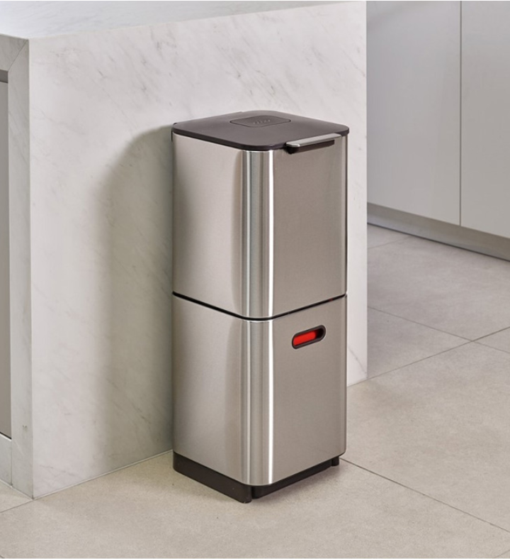 Joseph Totem Compact 40L Waste And Recycling Bin   Stainless