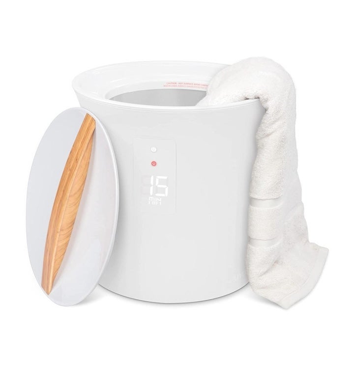 Livefine Towel Warmer, Small Bucket Style Heated Towel Warmer   White