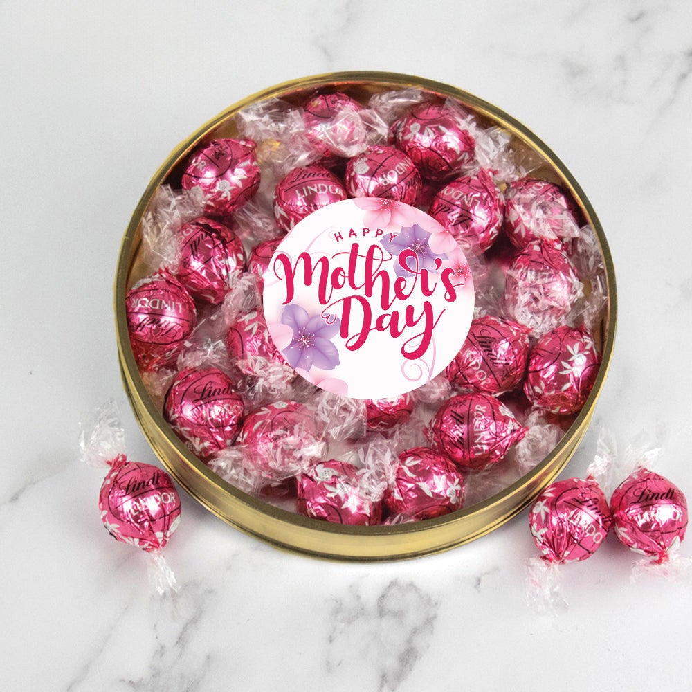 Mother's Day Strawberry Chocolate Truffle Gift Tin Flowers By Just Candy