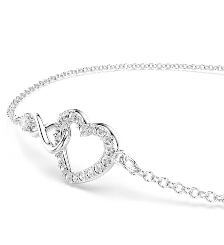 Hyperbola Bracelet Infinity And Heart White Rhodium Plated