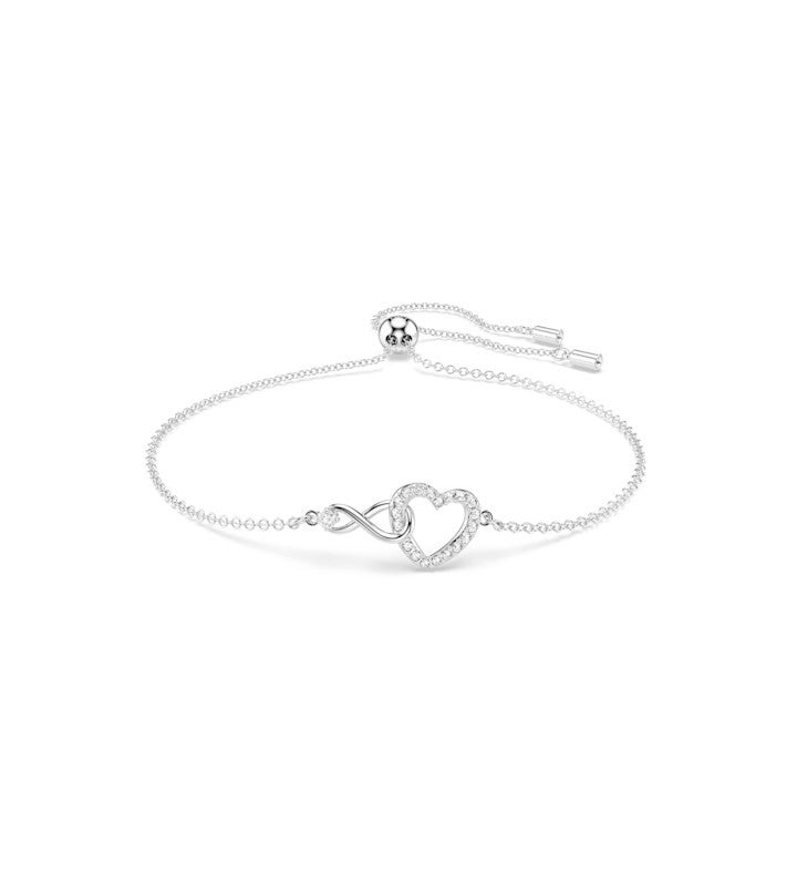 Hyperbola Bracelet Infinity And Heart White Rhodium Plated