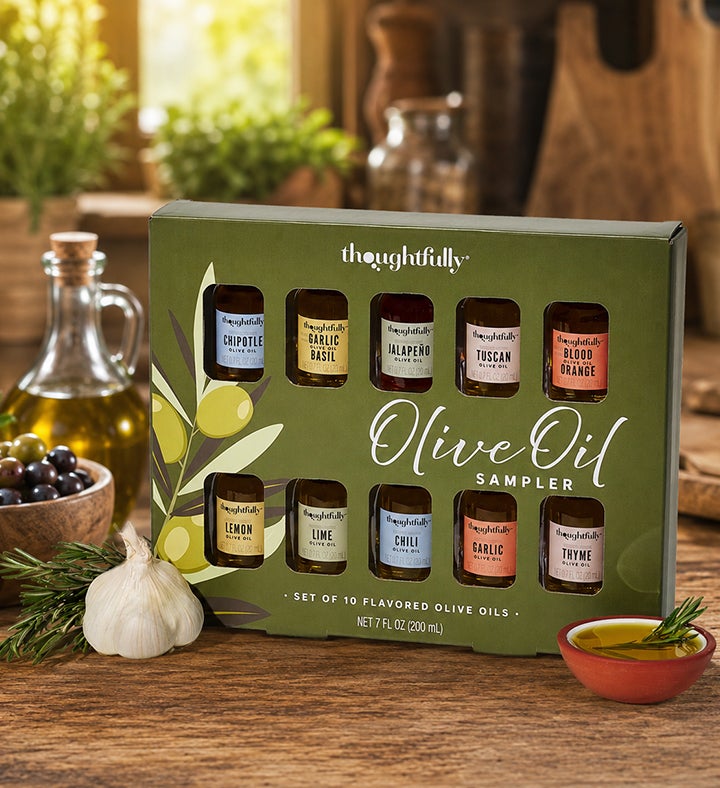 Thoughtfully Olive Oil Sampler Set 10 Flavored Extra Virgin Olive Oils