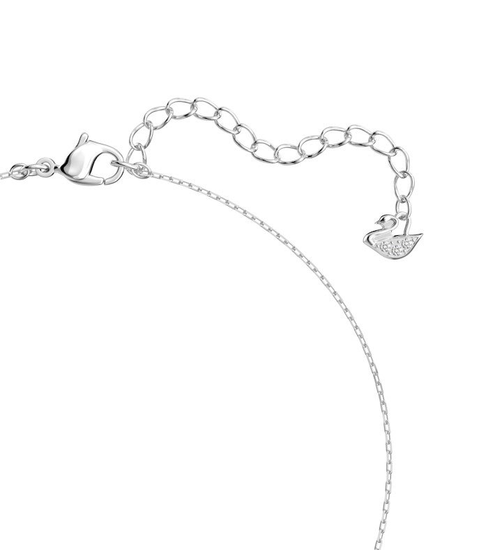 Stilla Attract Pendant, Round Cut, White, Rhodium Plated