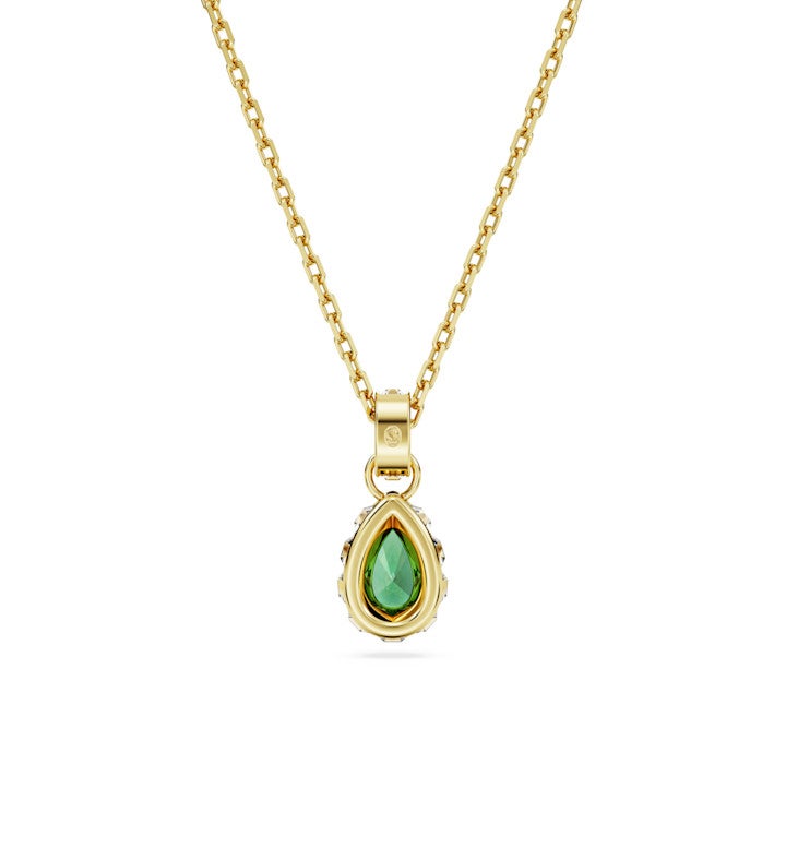Chroma Pendant, Pear Cut, Green, 18k Gold Finish