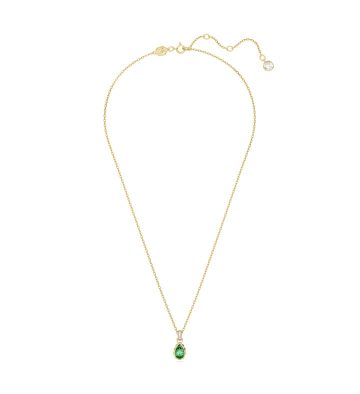 Chroma Pendant, Pear Cut, Green, 18k Gold Finish