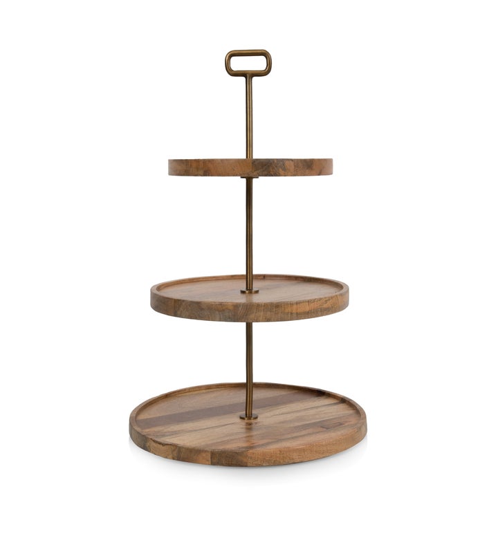 Tapas Mango Wood 3 Tier Serving Tray