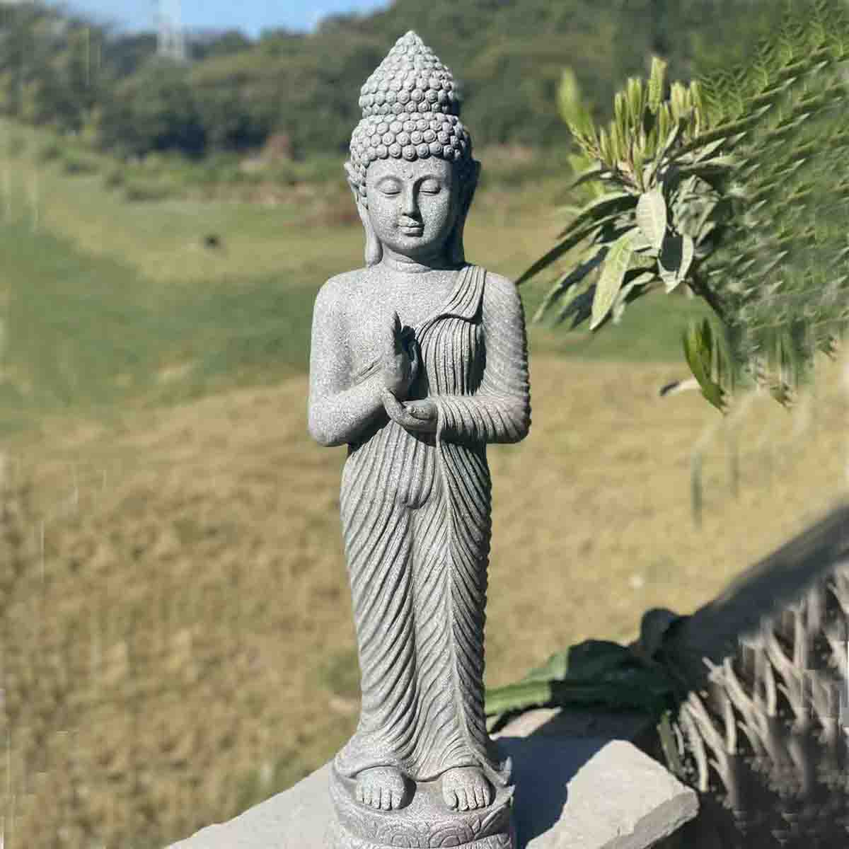 Grey Polyresin Standing Buddha | Marketplace | 1800Flowers