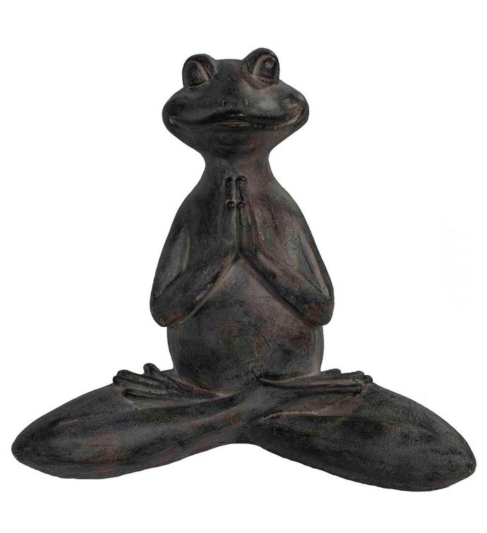 17" Sitting Praying Frog Statue