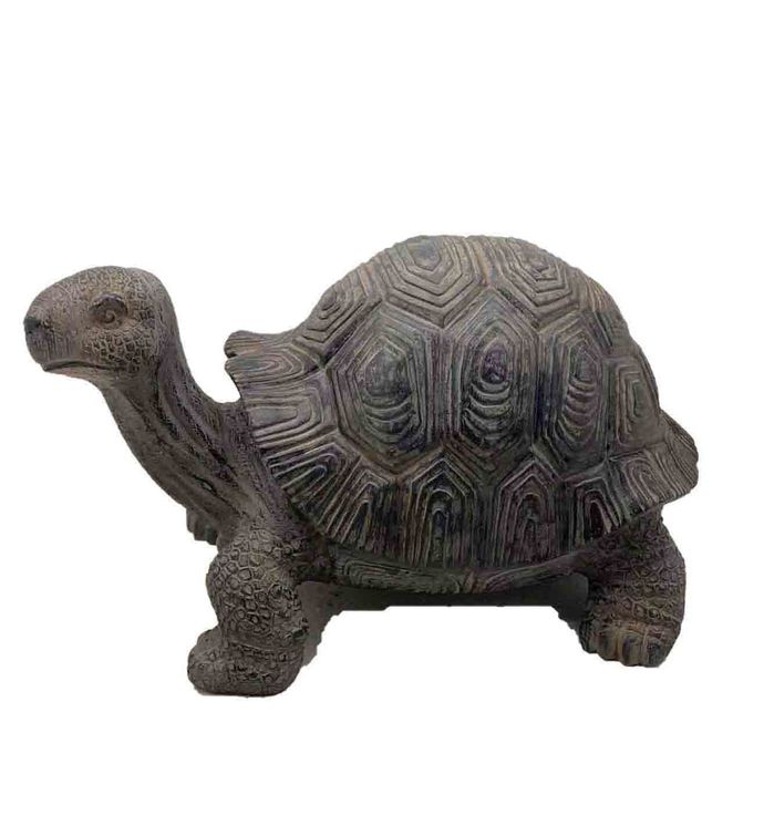 11" Antique Brown Polyresin Turtle Statue