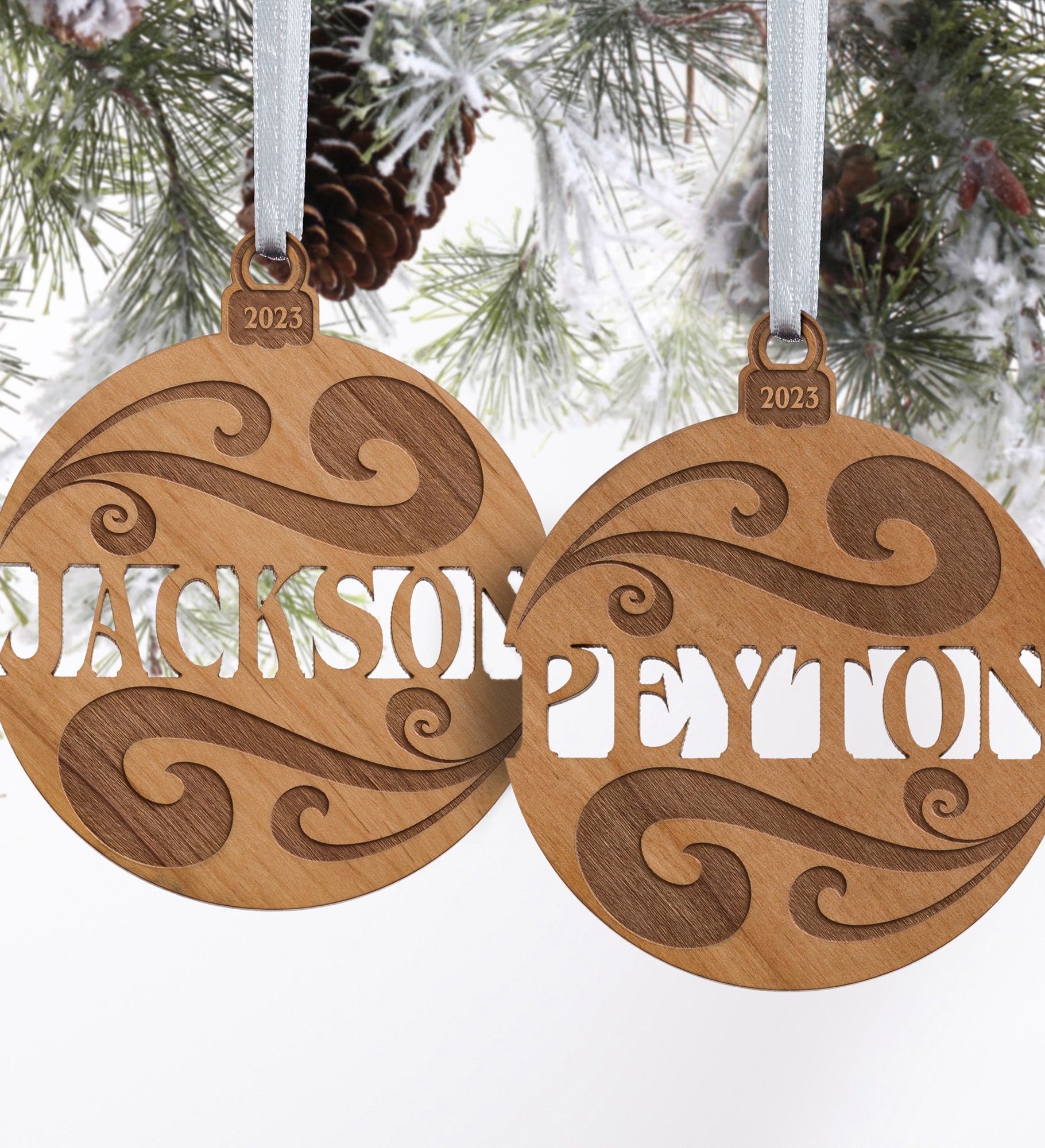 Wood Name Tags Christmas Stockings for Kids, Personalized Wooden Name Sign,  Custom SMALL Names For Xmas Tree, Wood Name Card, Holiday Decor -LAVAN
