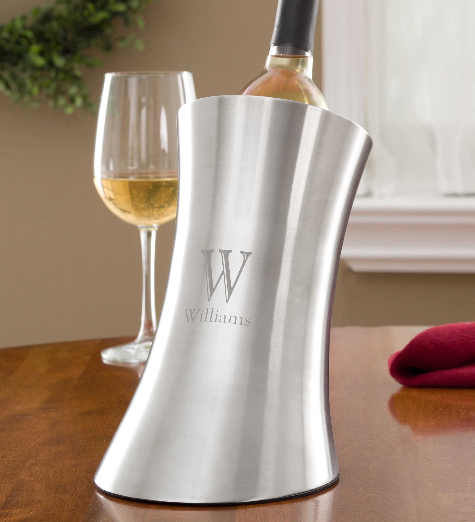 Sleek Elegance Personalized Stainless Steel Wine Chiller