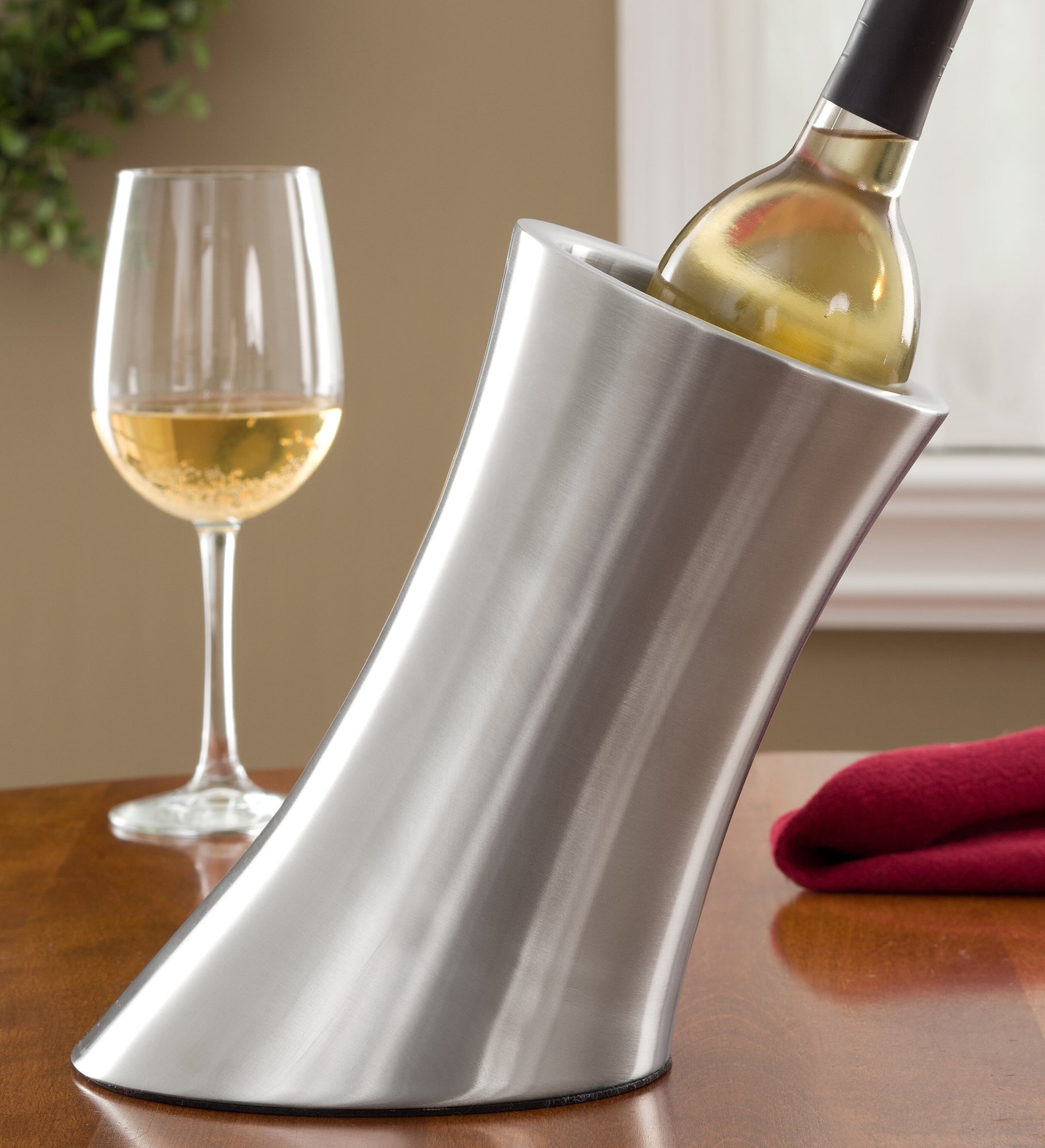 Sleek Elegance Personalized Stainless Steel Wine Chiller