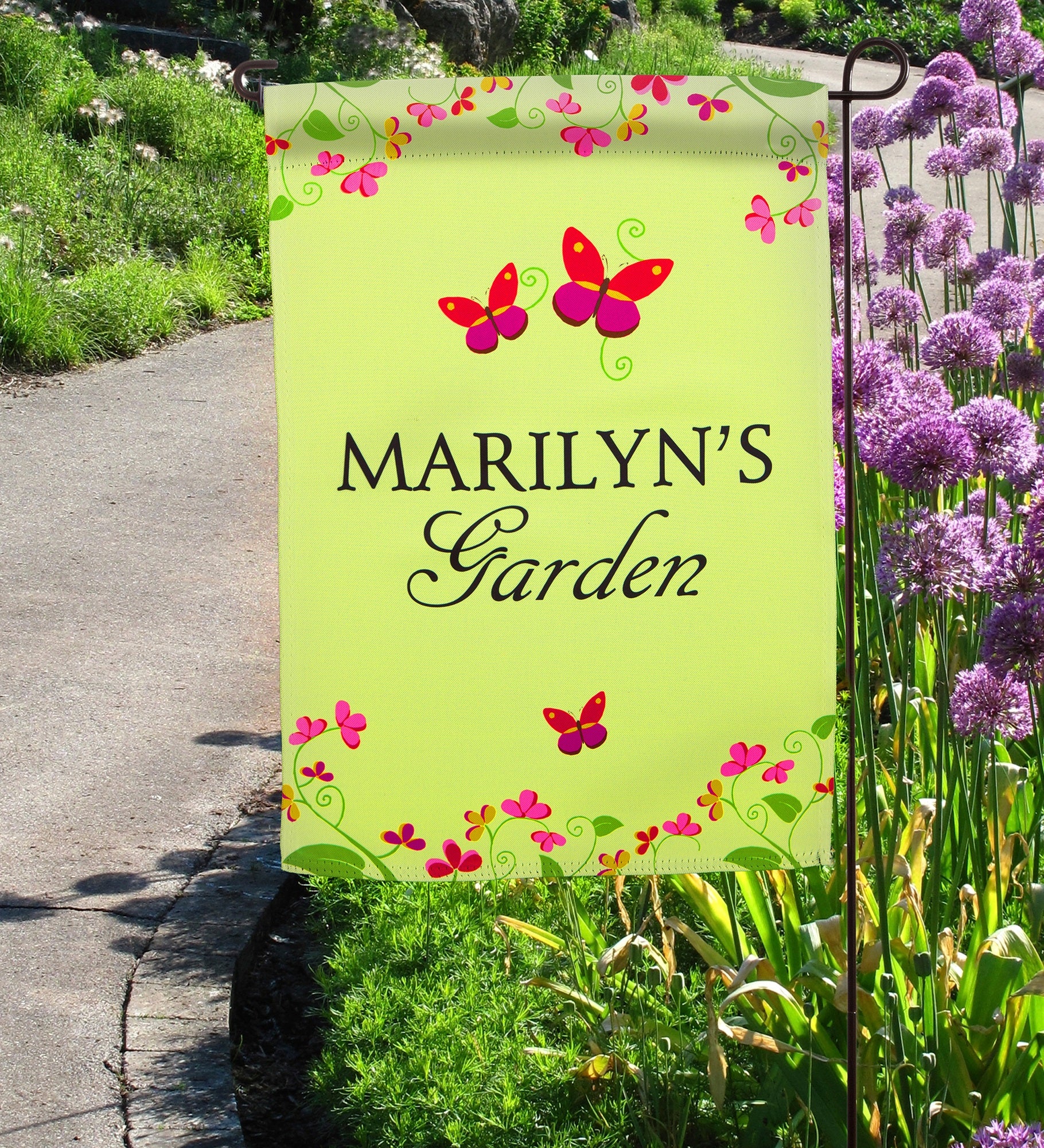 Floral Welcome Personalized Garden Flag