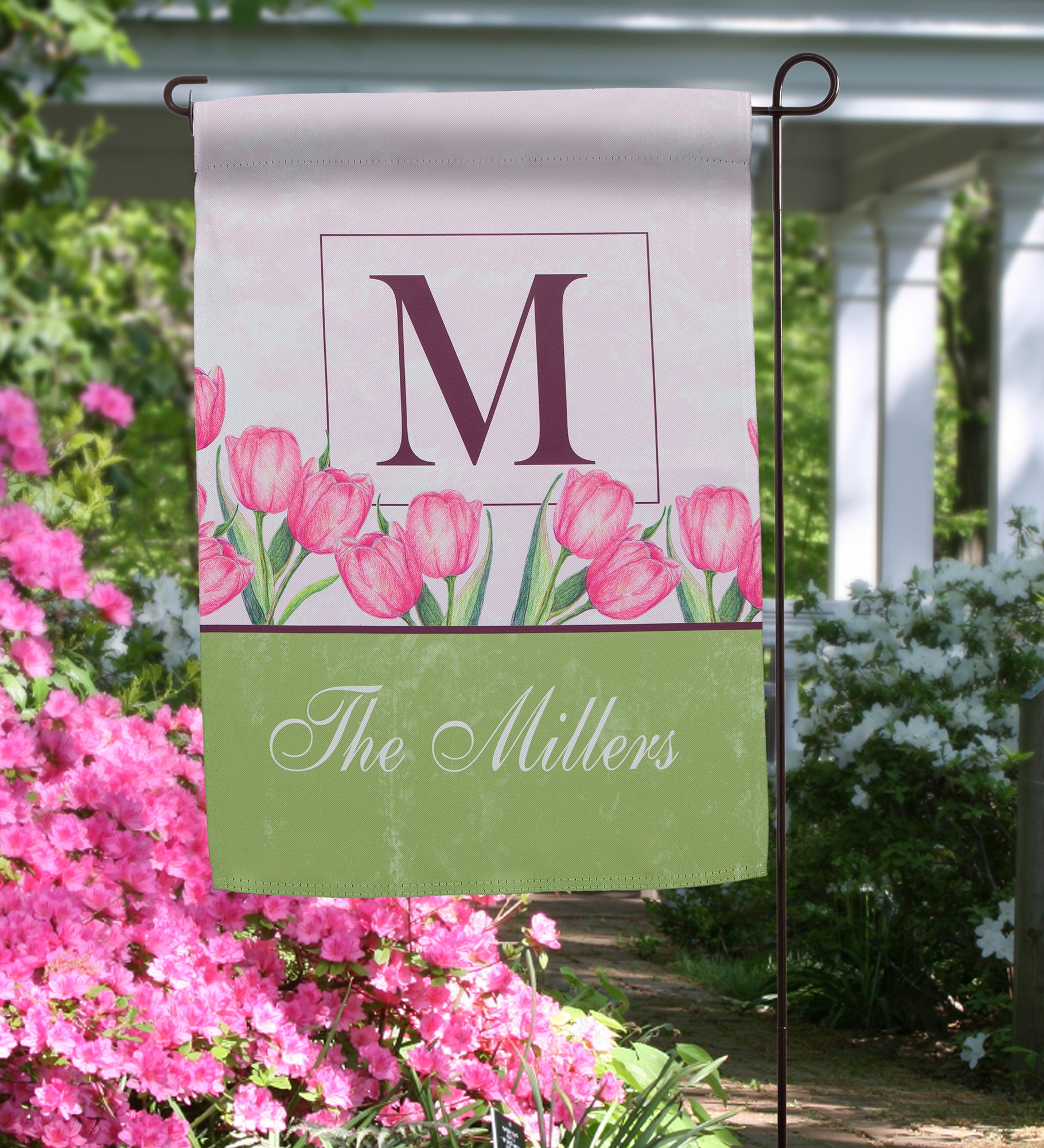 Spring Tulips Personalized Garden Flag