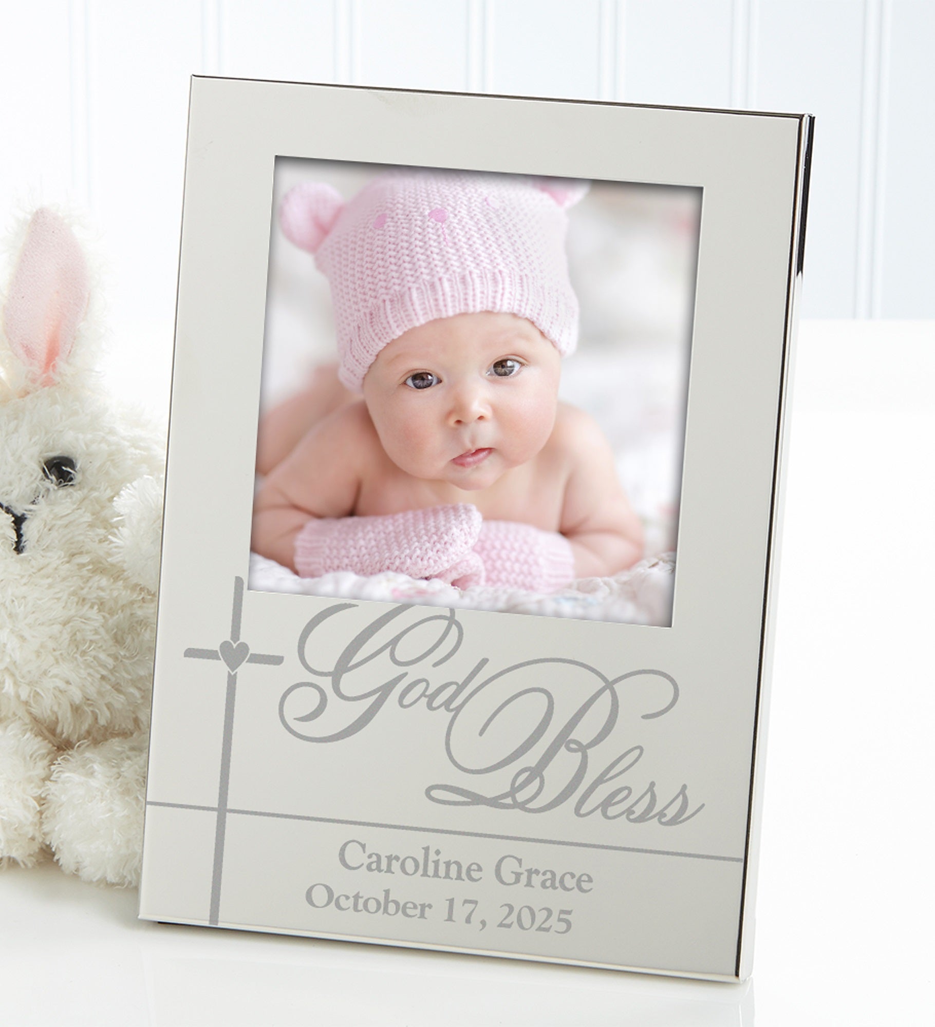 God Bless Baby Personalized Silver Picture Frame