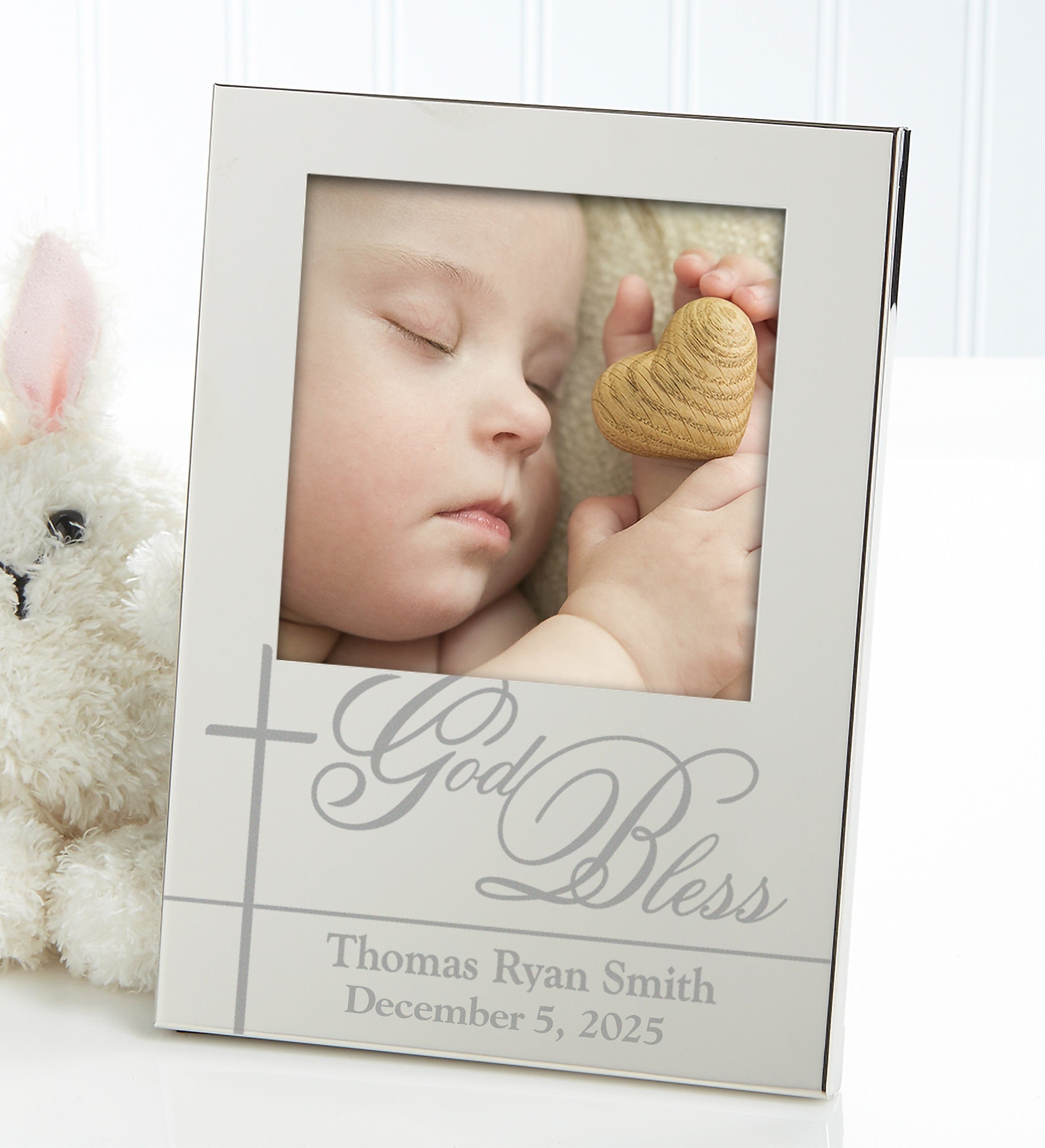 God Bless Baby Personalized Silver Picture Frame