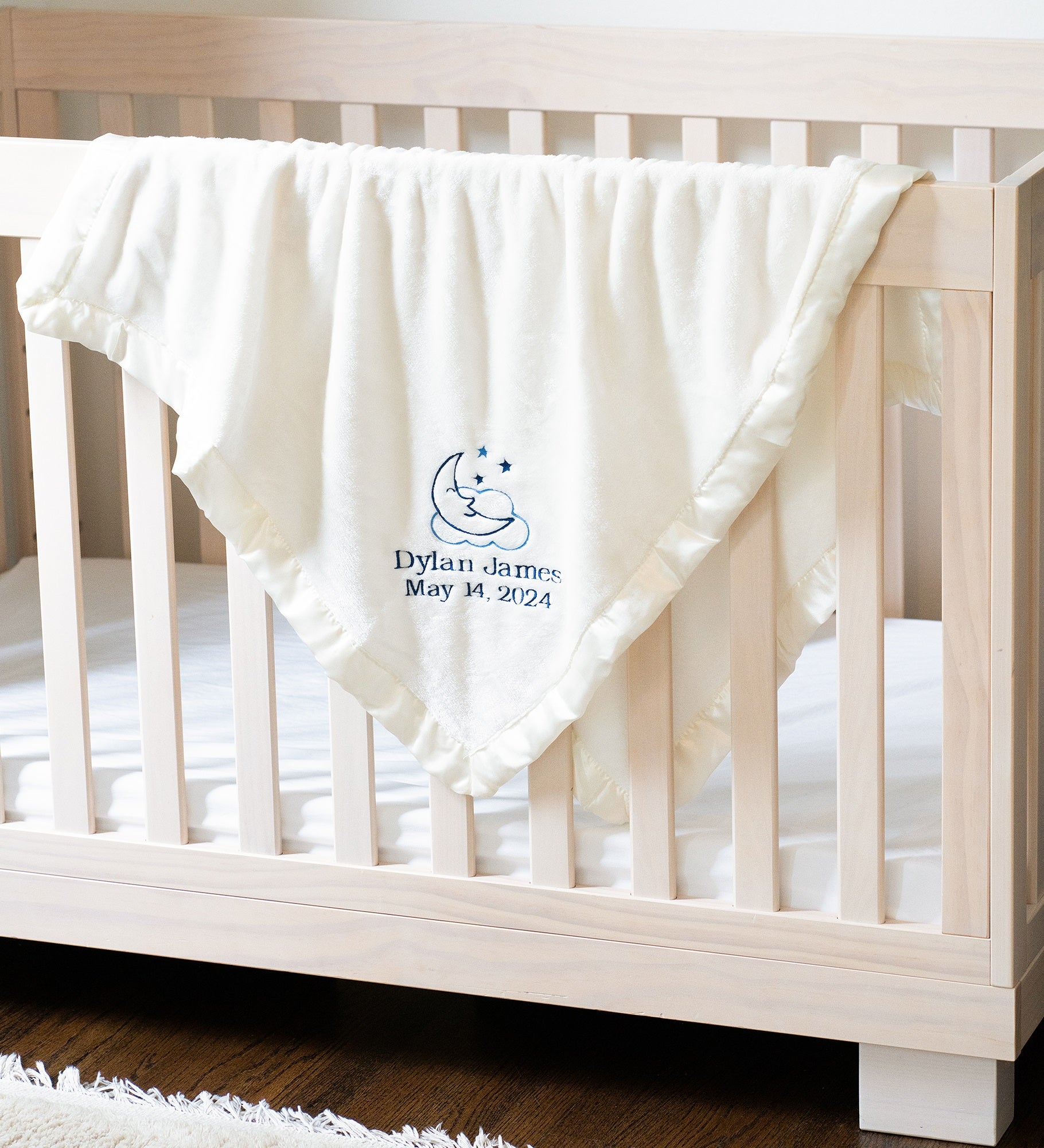 Moon & Stars Personalized Boy Baby Blanket