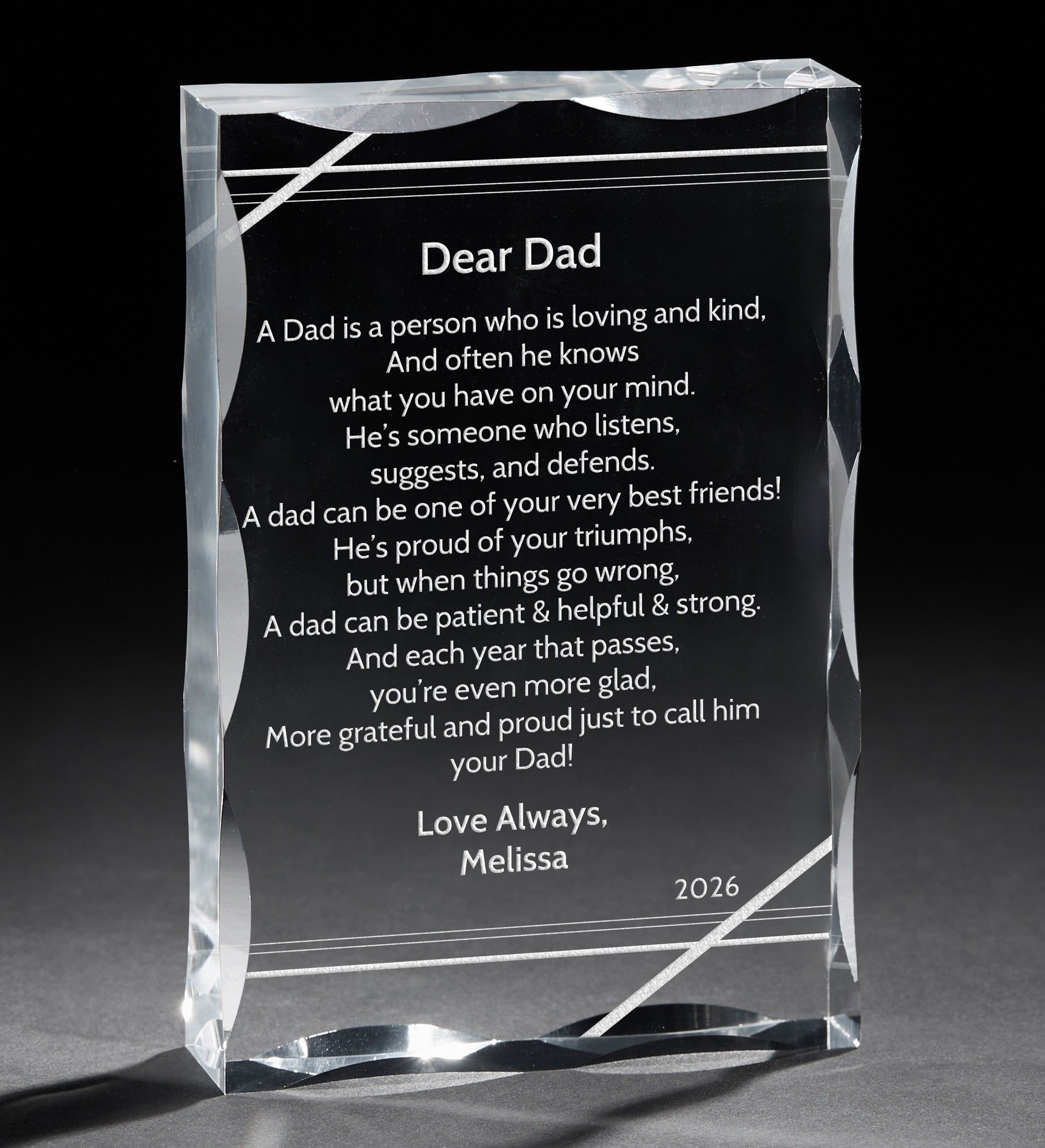 Dear Dad Poem Personalized Keepsake