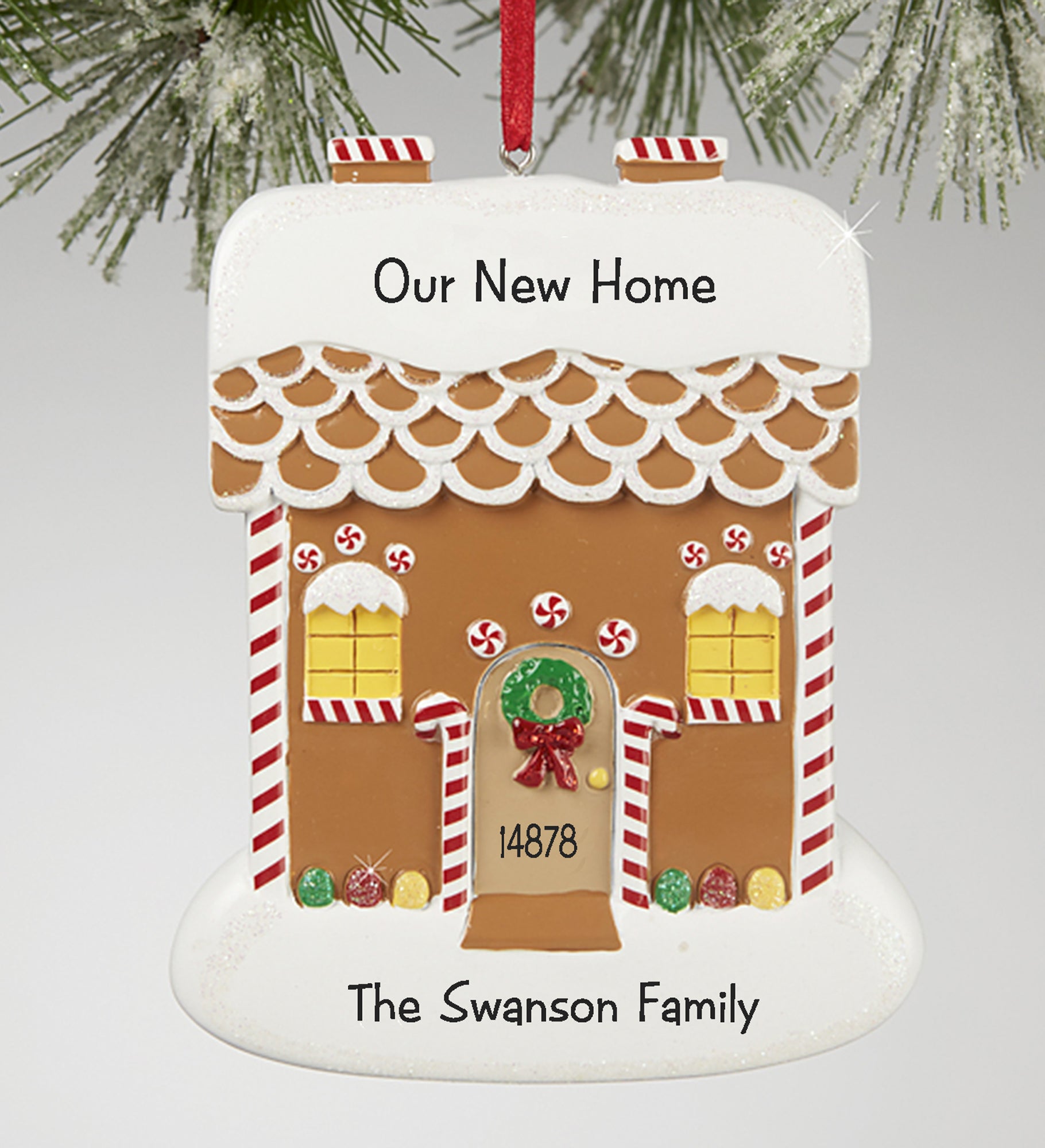 Gingerbread House Greetings<sup>©</sup> Personalized Ornament