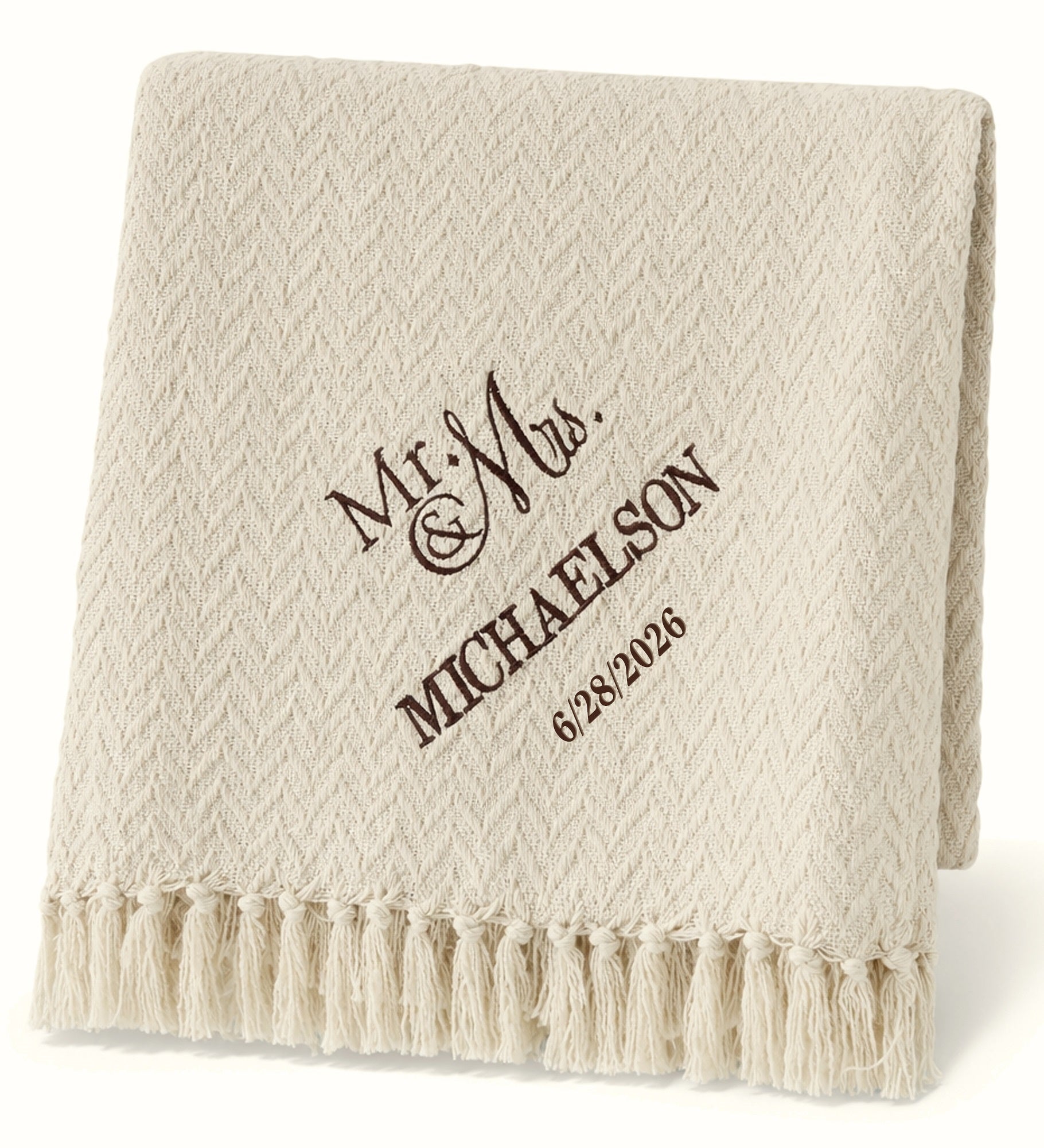 Wedded Pair Wedding & Anniversary Personalized Afghan